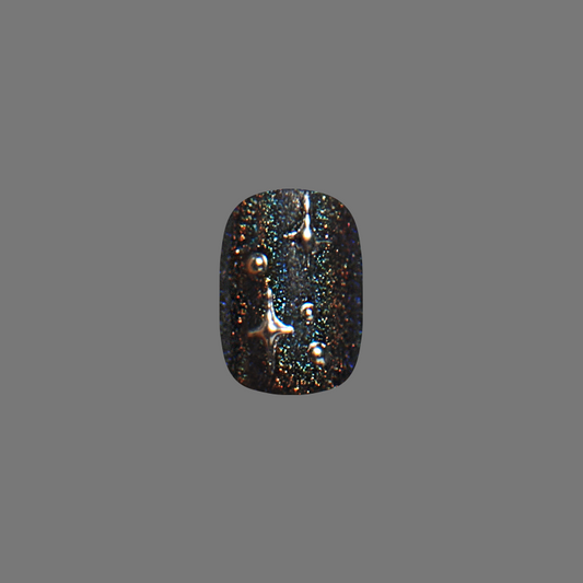 Holographic Starry Skies - Press-On | Short | Squoval
