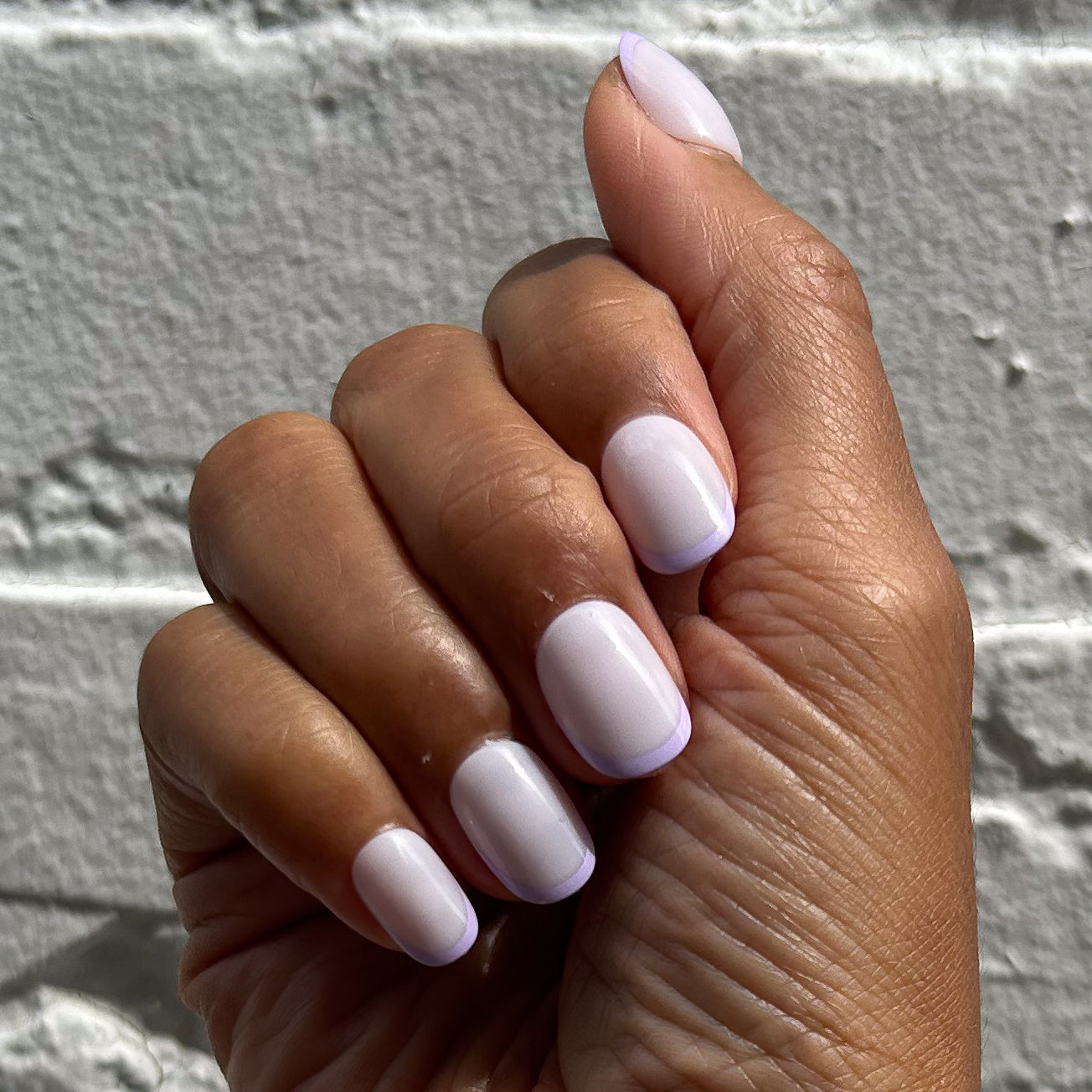 Tonal Lavender French | Extra Short | Round - Tab Press-On