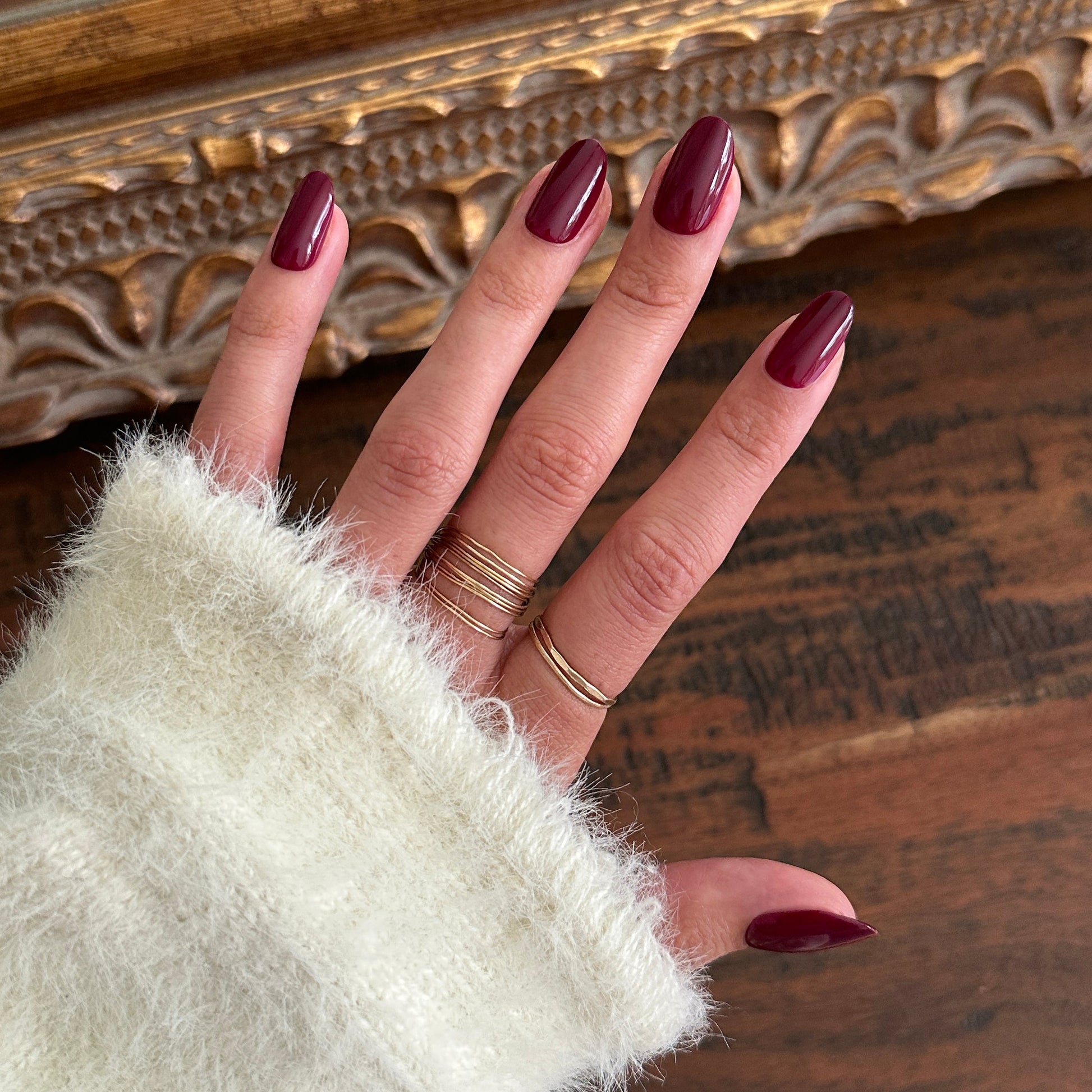Cabernet | Medium | Oval - Tab Press-On