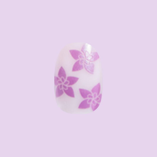 Chrome Petal Party - Press-On | Extra Short | Round