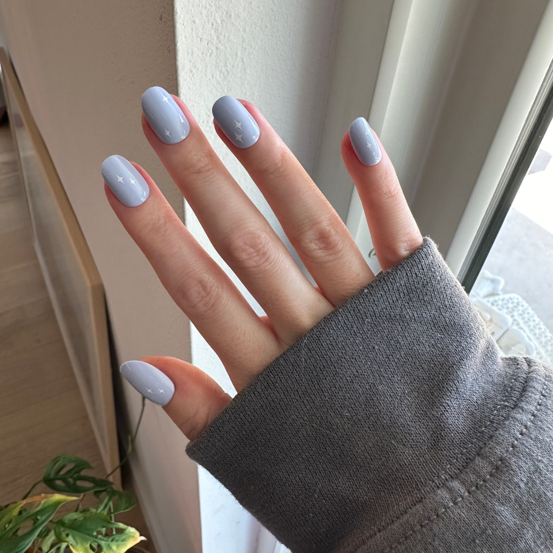 Sparkle Accent | Short | Round - Tab Press-On