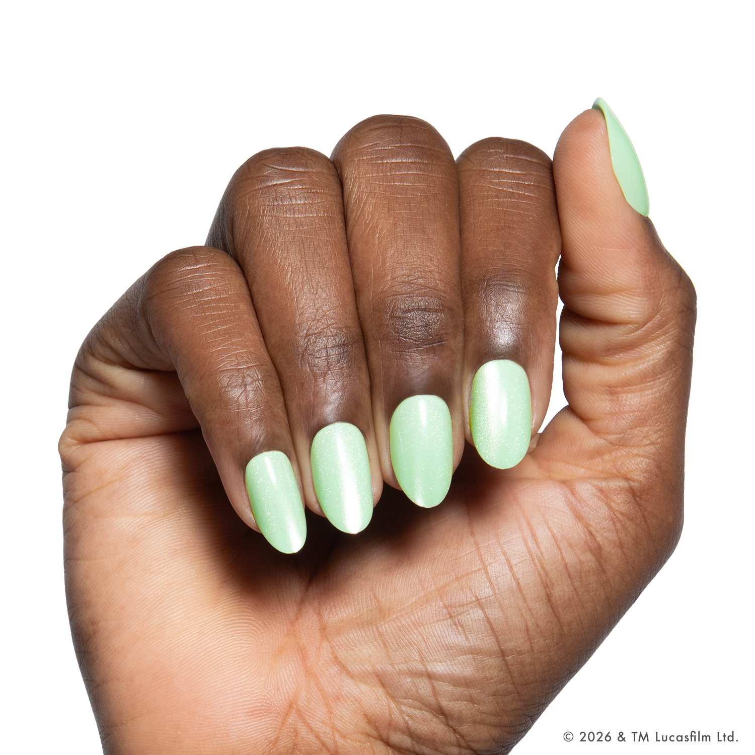 Grogu Green Velvet - Press-Ons | Medium | Oval