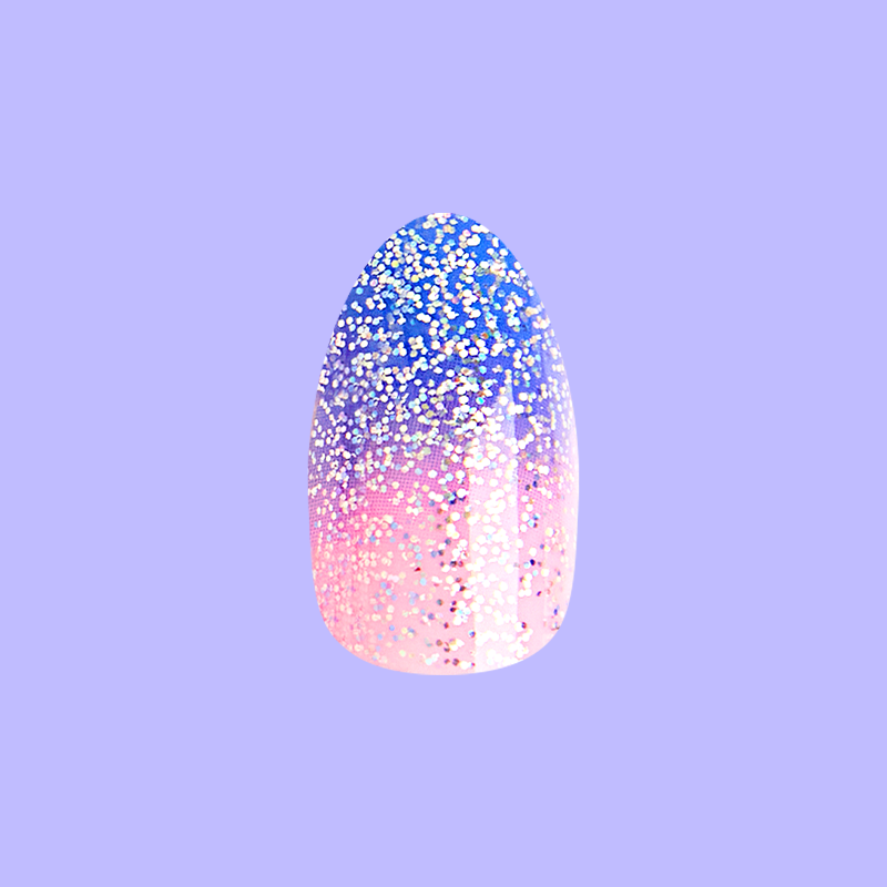 Major Glitter Gradient - Press On | Medium | Almond