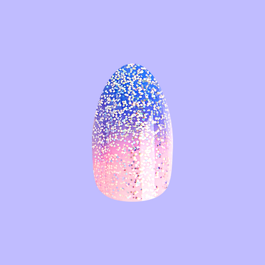 Major Glitter Gradient - Press On | Medium | Almond