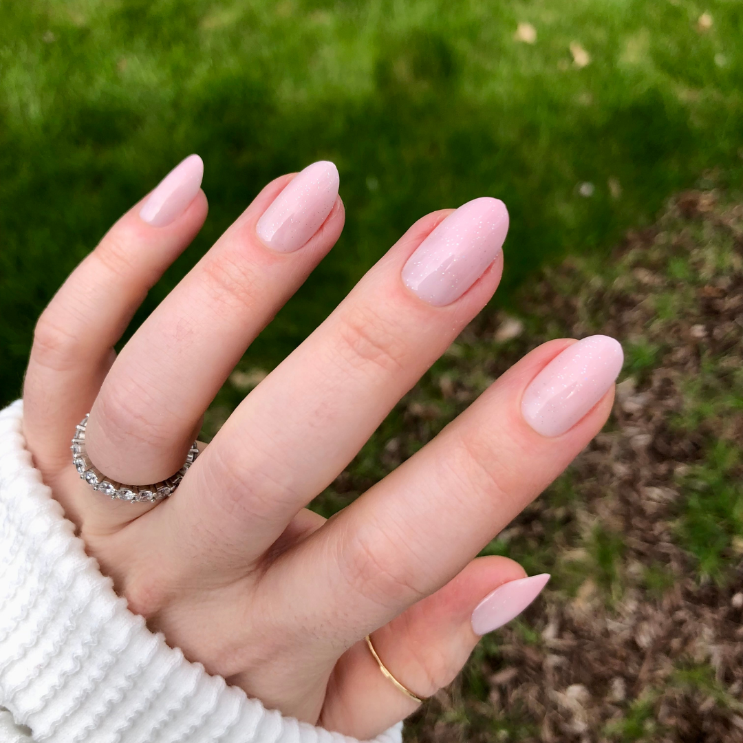 Rose Gradient Shimmer - Press-On | Medium | Oval